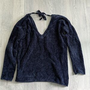 Garage Women's Deep Blue V-Neck Sweater